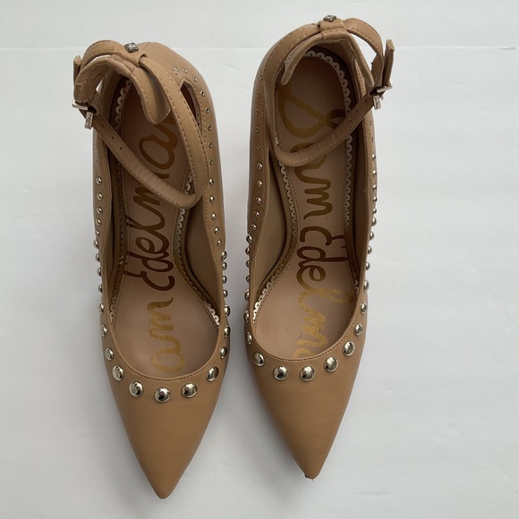 Sam Edelman Tan Leather Studded Heels Helen Size 9.5 - Picture 6 of 15